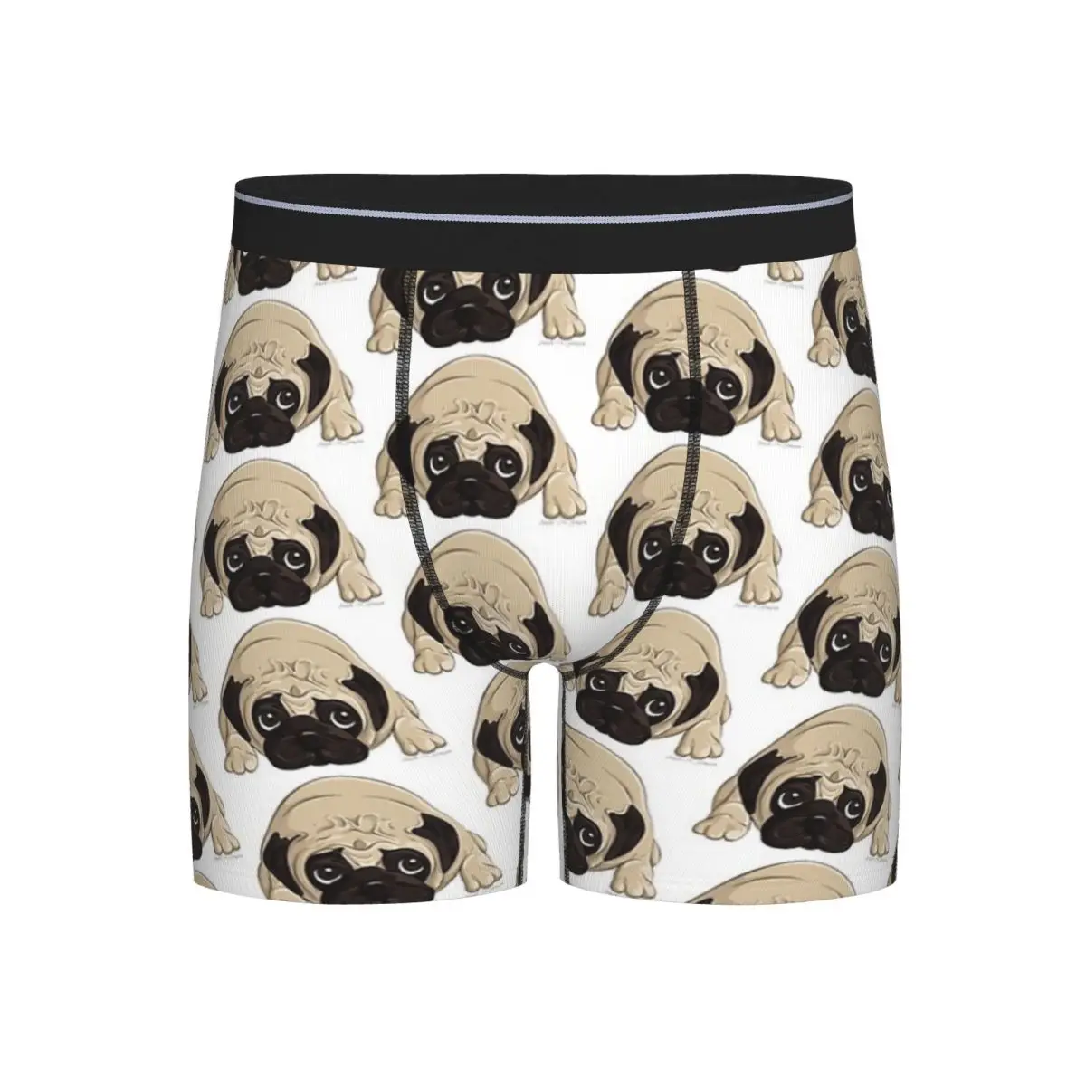 

Long Boxer Underpants Shorts Cute Pug Panties Men's Ventilate Underwear for Homme Man Boyfriend Gifts