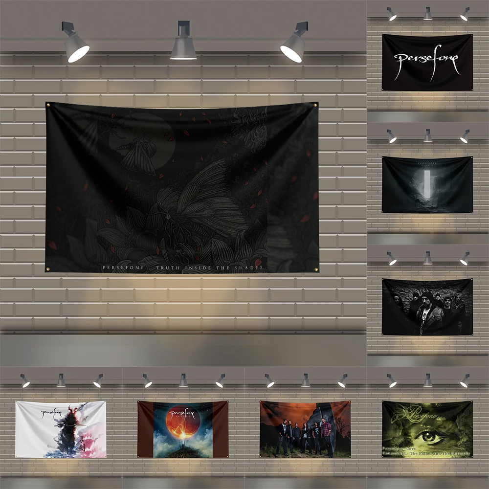 

3x5 Ft P-Persefones Heavy Metal Band Flag Rock Music Wall Banner for Bedroom Studio Bar Concert Outdoor Decor