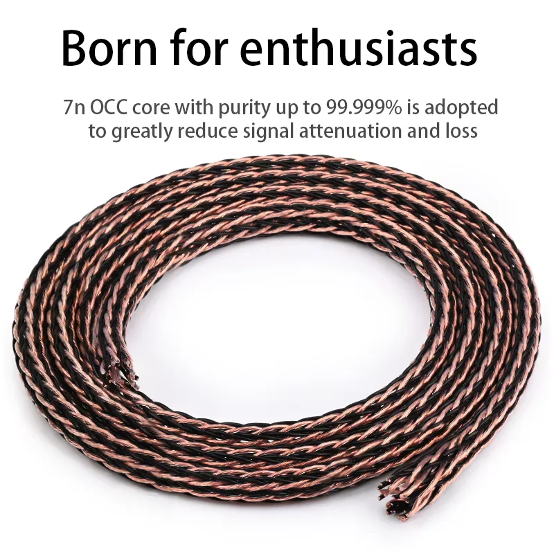 HiFi Audio Speaker Wire OCC Pure Copper Core Braid Amplifier Bulk HiFi Hi-End Hifi Speaker Bulk Cable for DIY