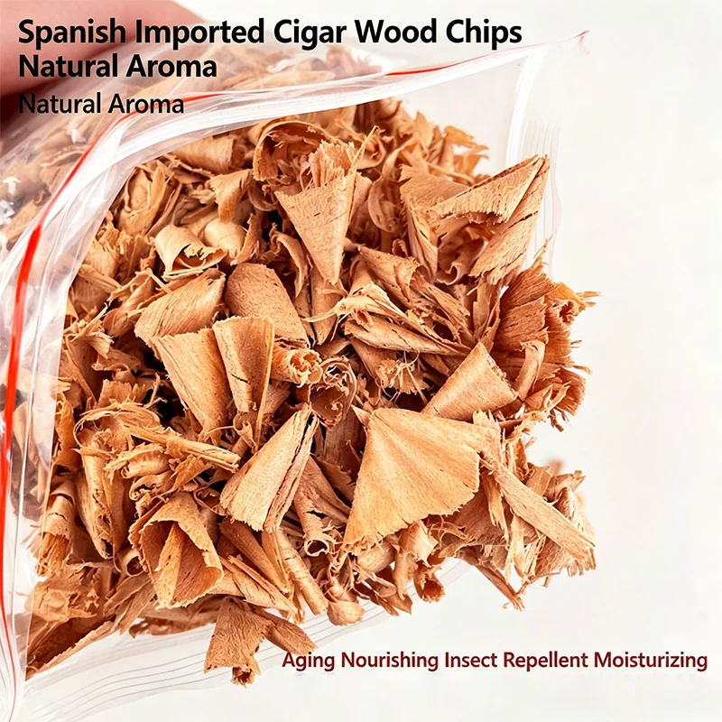 Sage Wood Chips Accessory For Enhancing Cigar Flavor, Moisture-Proof And Humidity-Balancing, Suitable For Cigar Preservation 50g