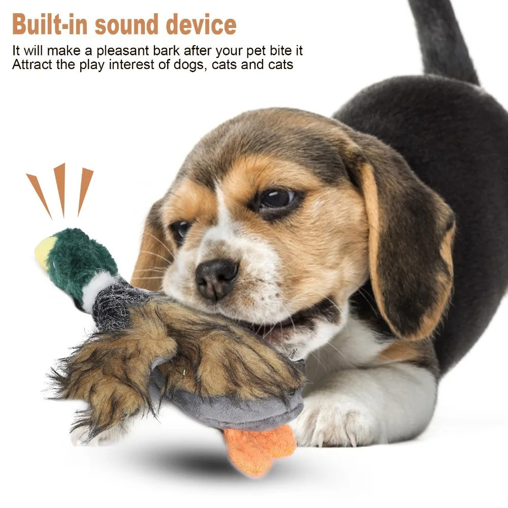 Pet Option Soft Fabric Pet Duck Shaped Built In Bb Squeaker Dog Squeaky Lightweight Cat Chew Pet Boredom Relief