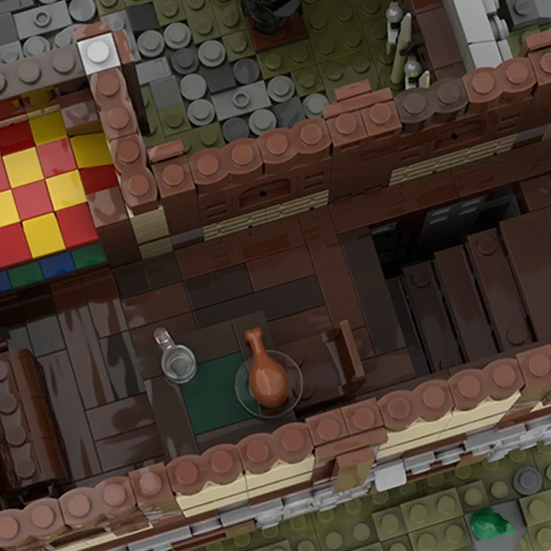 중세 모델 Moc 빌딩 벽돌 클래식 보병 기숙사 기술 모듈러 블록 선물 크리스마스 장난감 DIY 세트 조립