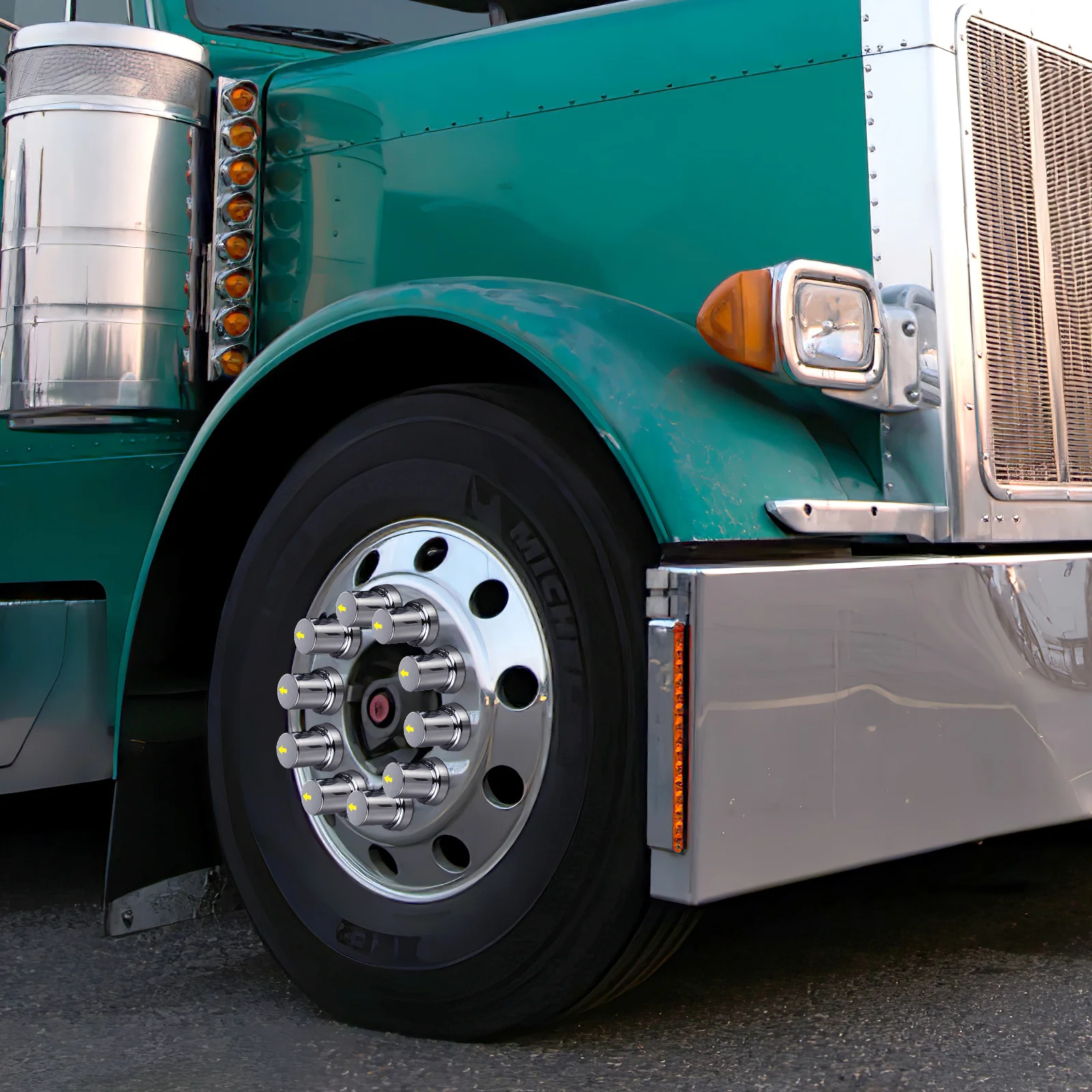 

20Pcs Chrome ABS Car Wheel Nut Covers Protective Lug Nut Caps for Trucks Trailers Automotive Accessories Wheel Hub Cover