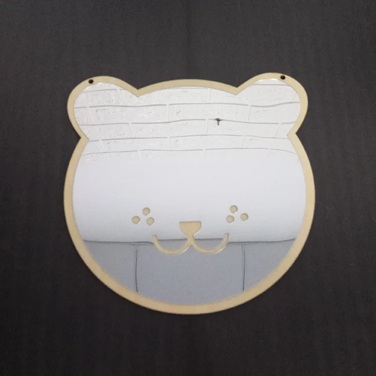 

Acrylic Wooden Mirror Cute Teddy Bear Mirror Home Decor Creative Home Wooden Crafts Wall Decorations Makeup Mirrors