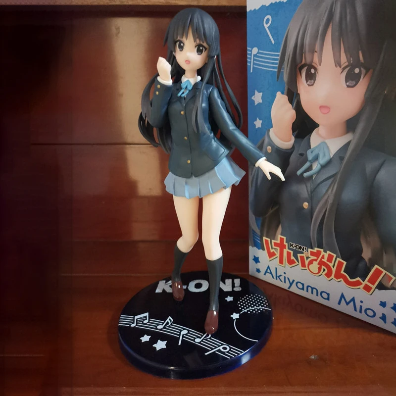 

Anime 18cm Original Taito K-on Akiyama Mio Figure Pvc Hirasawa Yui Action Figures In Stock Figure Collection Model Toys Gift