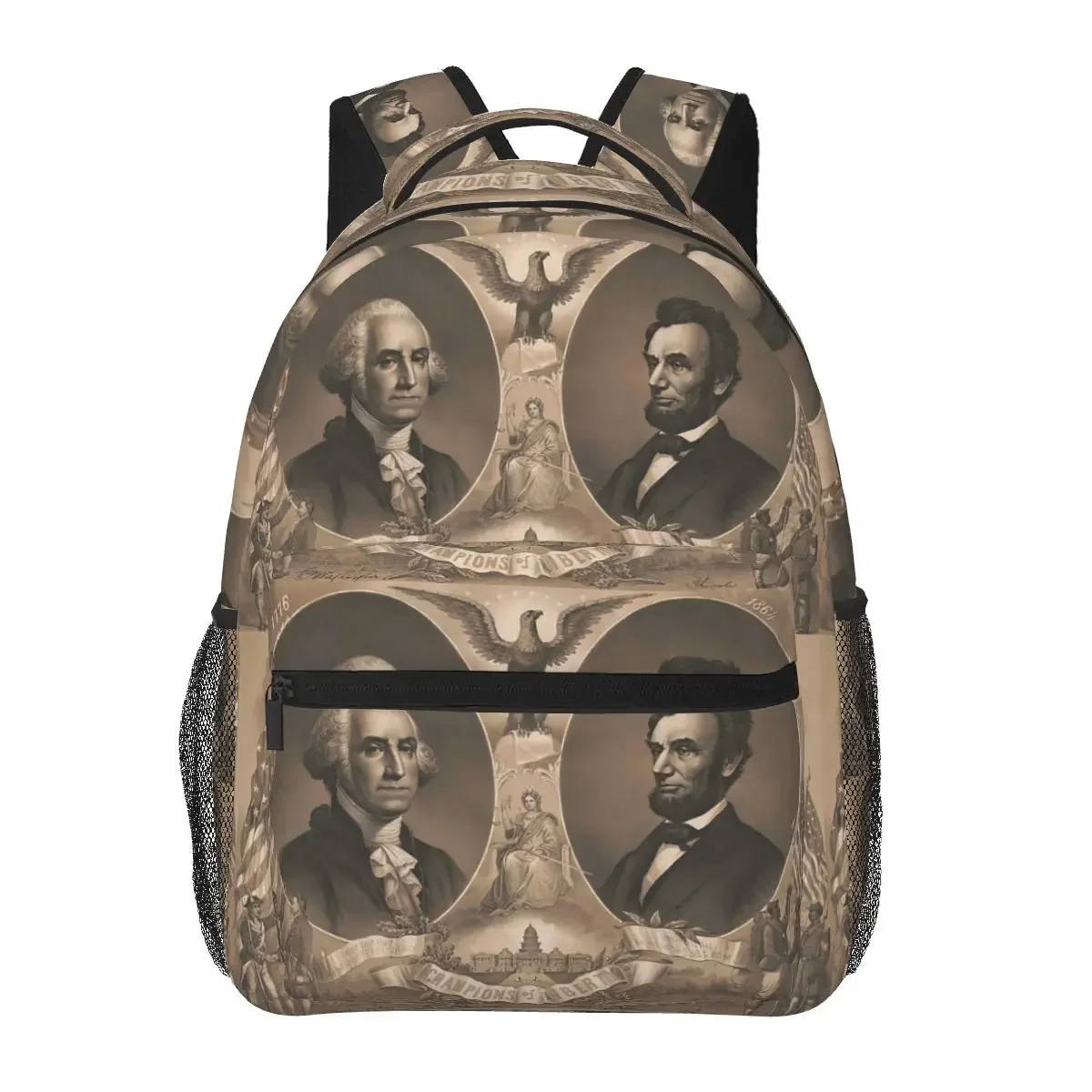 Рюкзаки для президентских США, Джордж Вашингтон и Авраам Линкольн, сумка для книг для мальчиков и девочек, школьные сумки, детский рюкзак с героями мультфильмов, сумка на плечо
