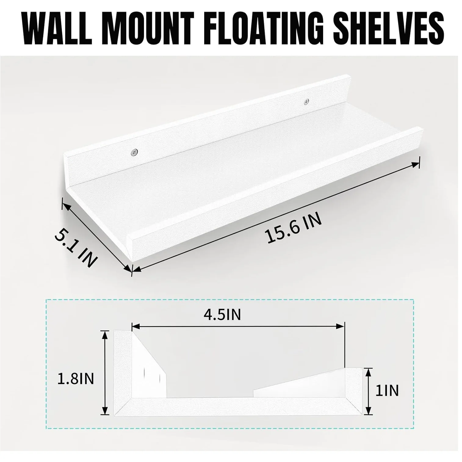 Creative wall storage rack 2-piece shelf simple home bookshelf ornament wall photo frame rack view 6