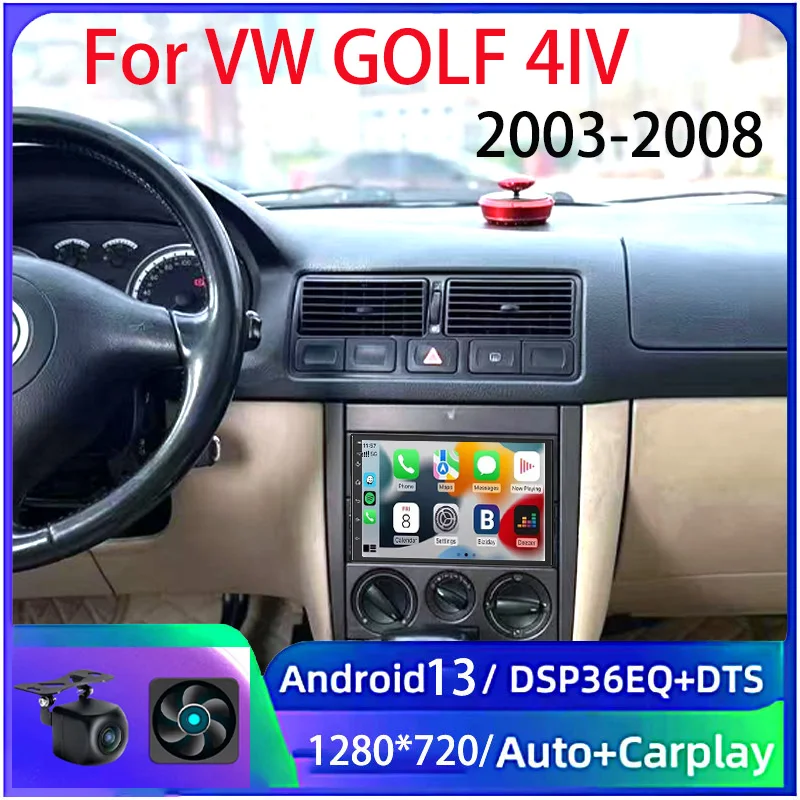 

7“Android 13 6+128GB For VW GOLF 4IV 2003-2008 Car Stereo Radio Carplay 2DIN GPS Navigation Multimedia Video Player BT WIFI