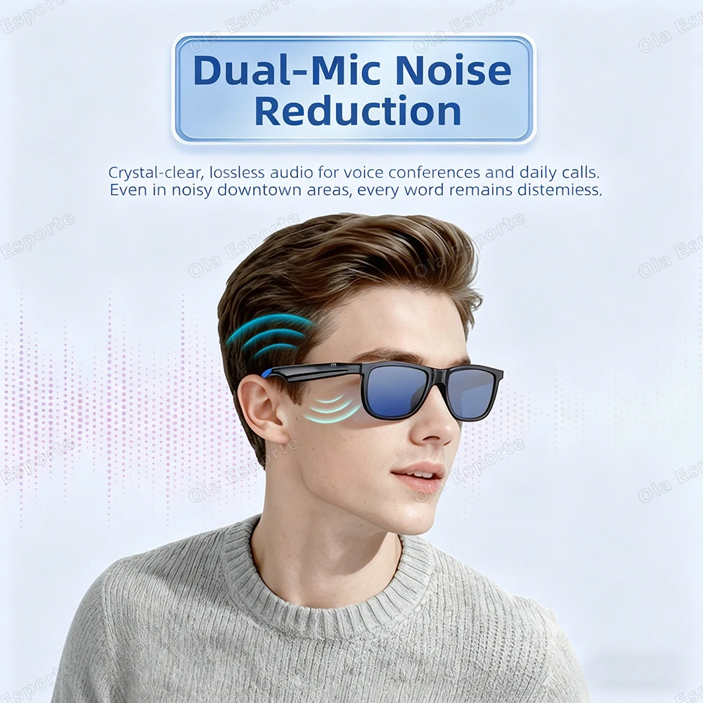 2026 Touch Color Changing Lens Smart Glasses AI translation Dual Microphone Noise Reduction Super Clear Sound Bluetooth Sunglass image 4