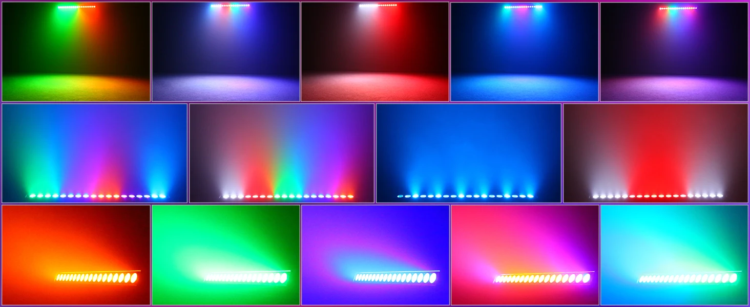 U'King 2PCS 120W RGBWAUV LED Wall Wash Licht DMX Line Bar Wash Bühnenlicht 18LED Effekt für DJ Party Hochzeit Veranstaltungen Beleuchtung – Detail 3