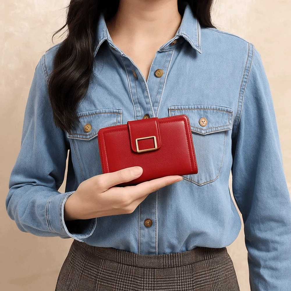 Korean Style PU Multiple Card Positions Wallet Minimalist Ultra Slim Handheld Bag Exquisit Solid Color Coin Purse Daily Carry