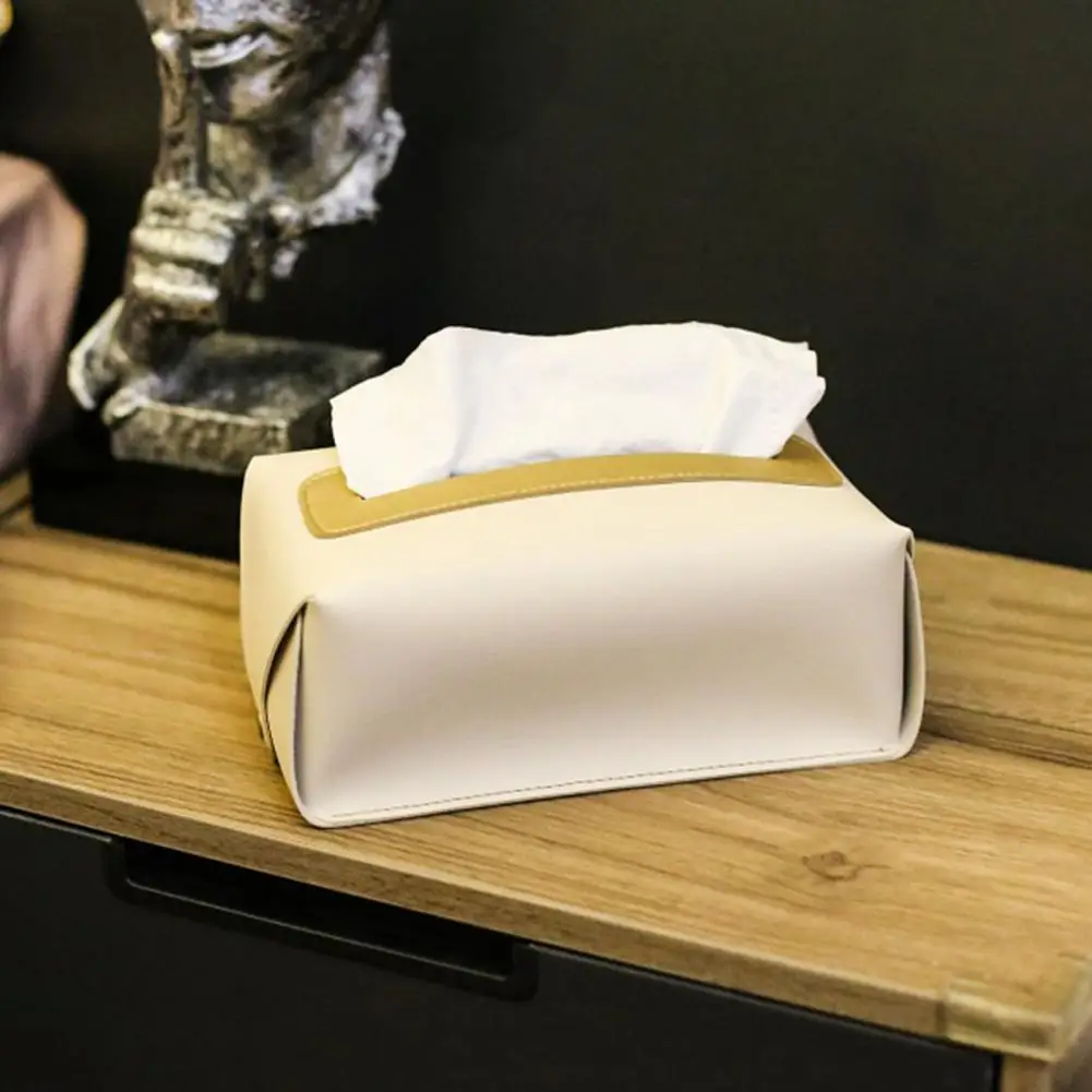 Scatola di fazzoletti in pelle PU scatola di carta Ins in stile nordico pieghevole custodia per tovaglioli portatile staccabile impermeabile custodia per fazzoletti per auto