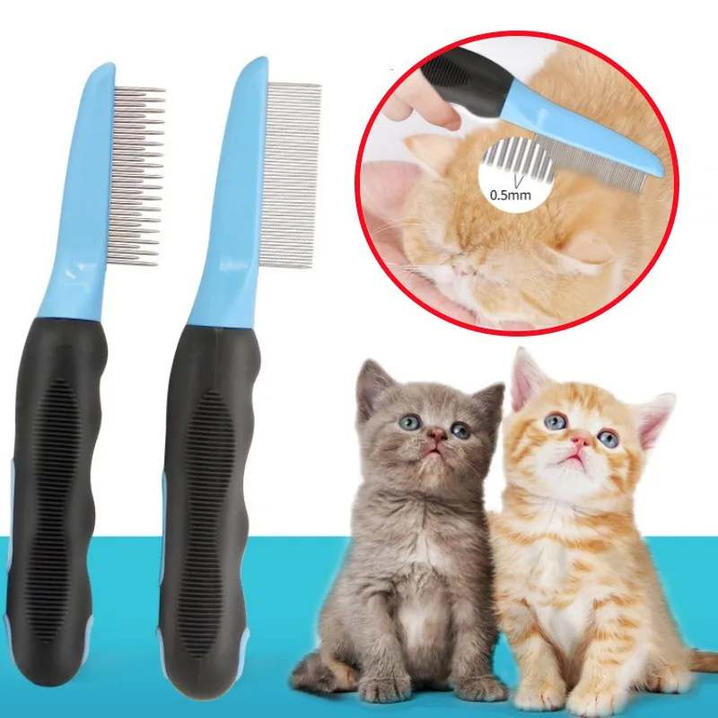 Cat Comb Massage Cat Brush Pet Hair Remover Pet Grooming Stainless Steel Combs for Cats Hair Knotted Opening Brush Comb Cats