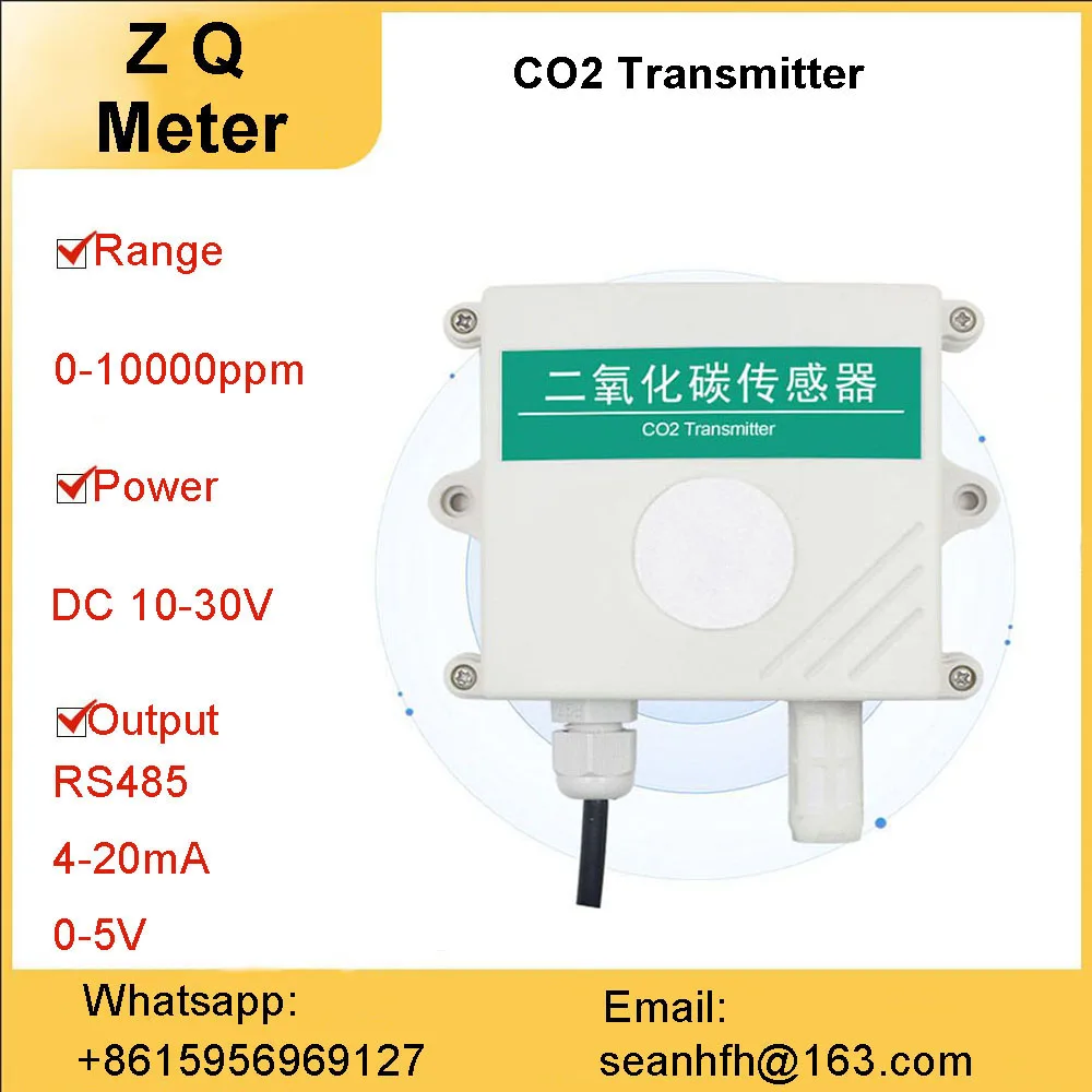 Carbon dioxide sensor temperature and humidity greenhouse concentration monitoring high precision CO2 transmitter gas detector