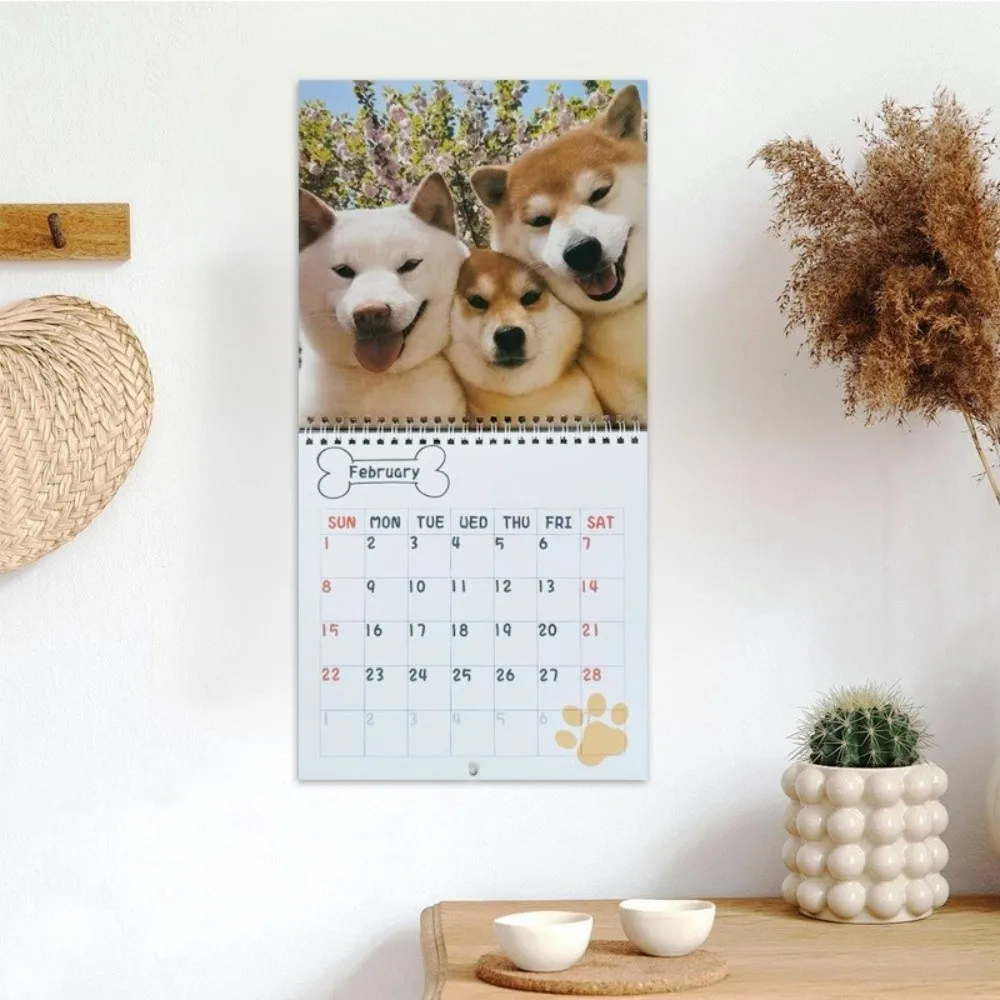 Nuovo calendario per cani in edizione 2026 Illustrazioni per cani Calendario da parete divertente Anno Pianificatore mensile Amanti degli animali domestici