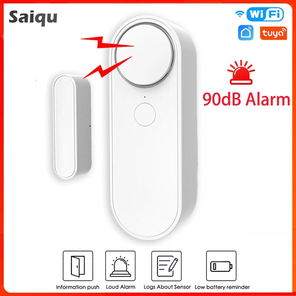 Tuya Smart WiFi Door Sensor Door Open / Closed Detectors WiFi App Notification Alert/Sound Security Alarm Alexa Google Home