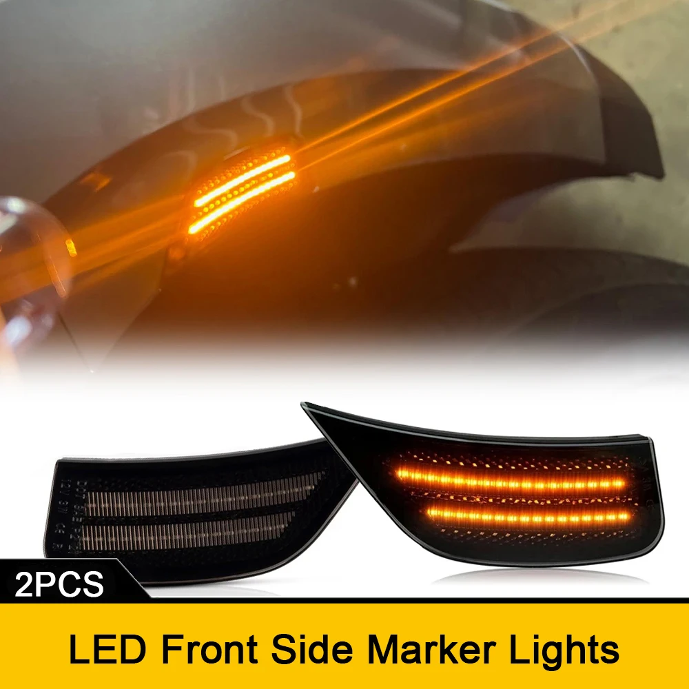 2Pcs No Error LED Front Bumper Side Marker Light For Chevrolet Suburban Tahoe GMC Yukon XL Denali Cadillac Escalade ESV Amber