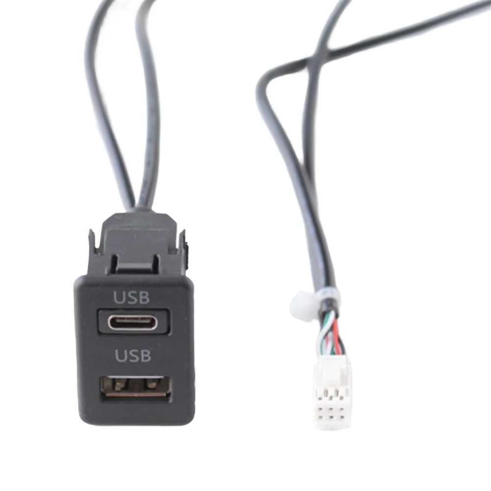 Car Audio Upgrade Black Car Navigation Machine Audio Input Interface 145cm Cable Length 5V Voltage ABS Material
