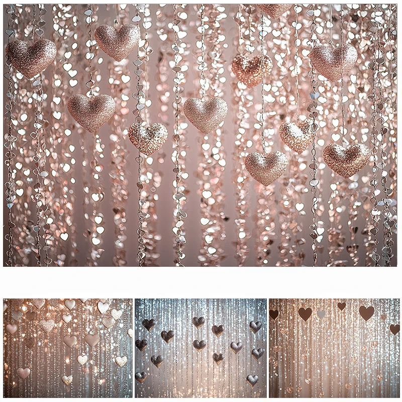 

LS Valentine's Day Photography Background Love Sparkling Decoration Props Confession Birthday Party Photo Backdrop Banner