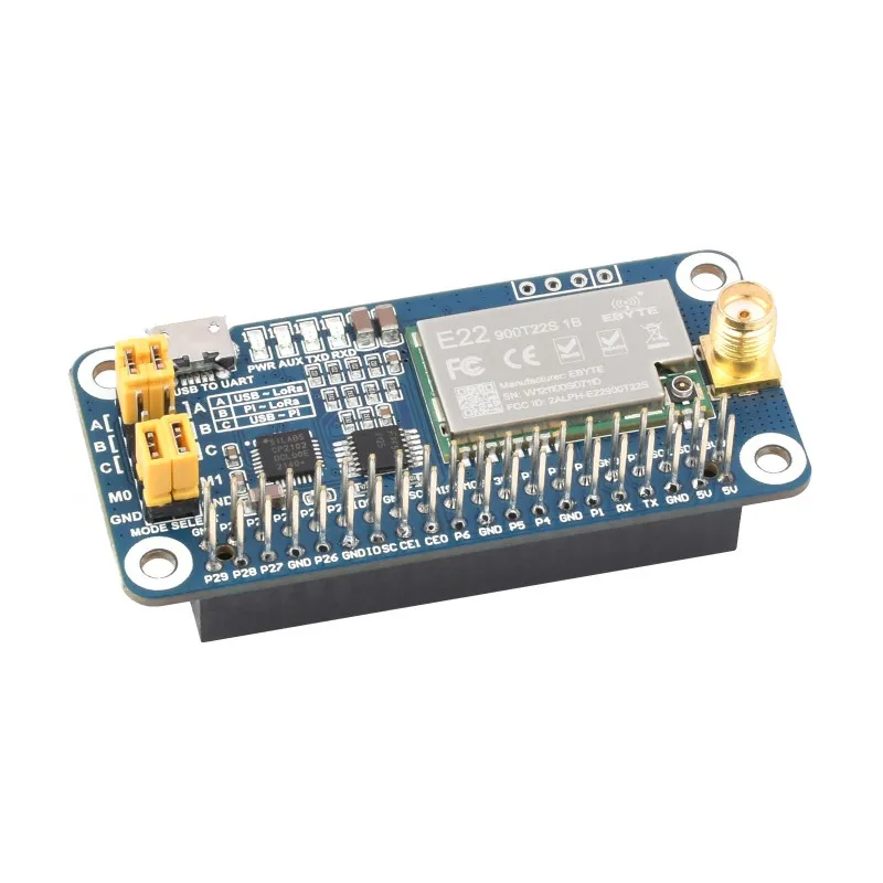 SX1262 SX1268 LoRa HAT for Raspberry Pi UART Interface 5km Long Range Wireless Module 433/470/868/915MHz - view 3