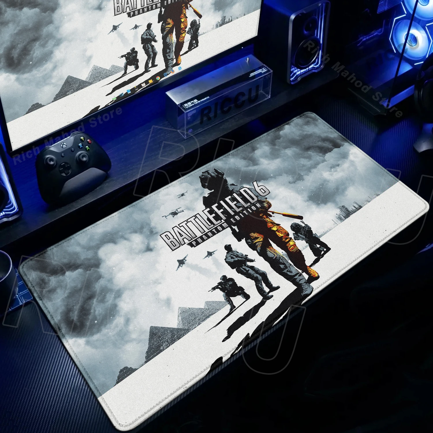 

Gaming Mousepad E-sports Battlefield 6 PC Keyboard Pad Large Gaming Accessories Lock Edge Desk Mat HD Non-slip Rubber Mouse Pad