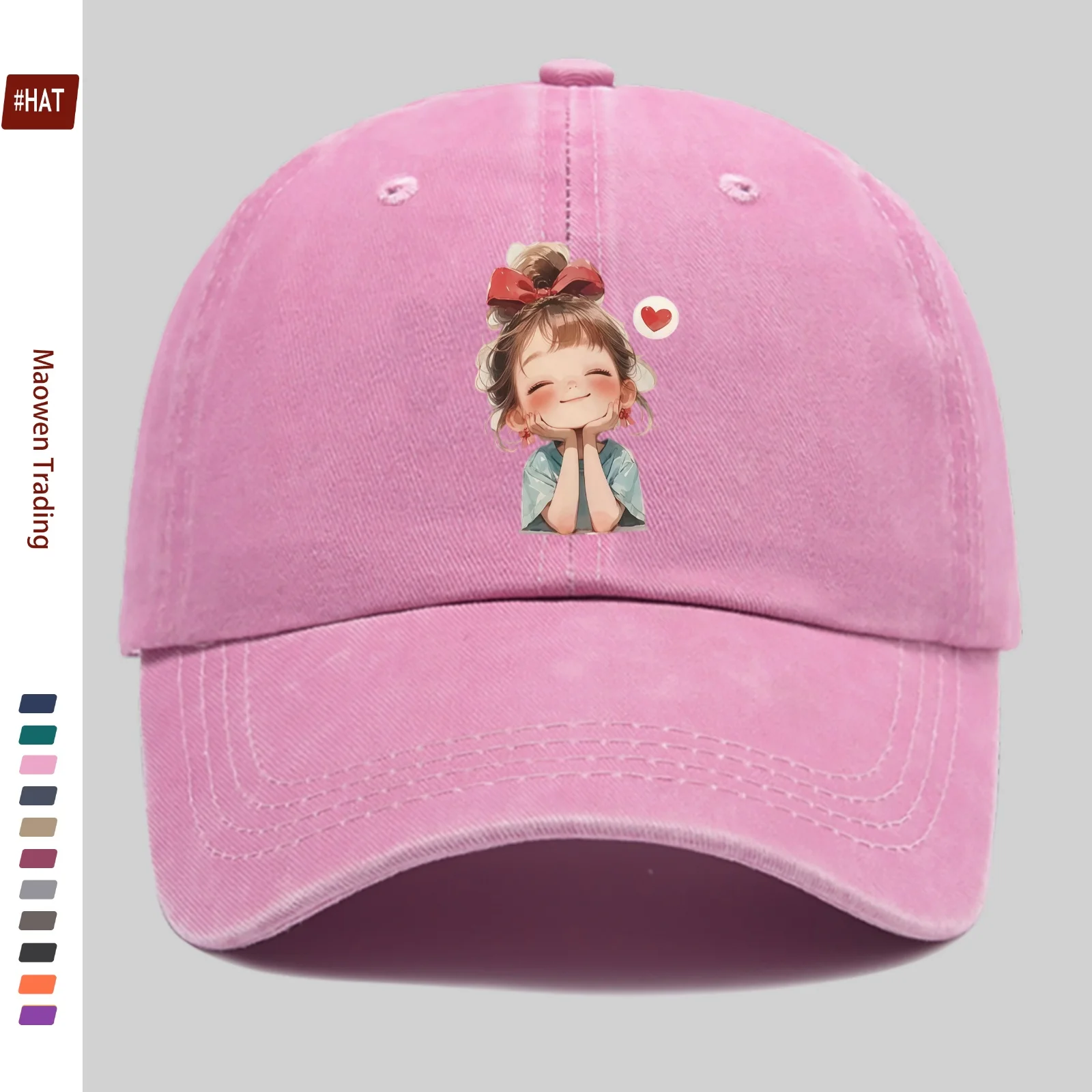Boné de Beisebol com Estampa de Anime Moderna e Adorável, Design de Bichinhos, Chapéu de Sol, Chapéu Decorativo para Caça, Alça Ajustável, Várias Cores Disponíveis (1 unidade)