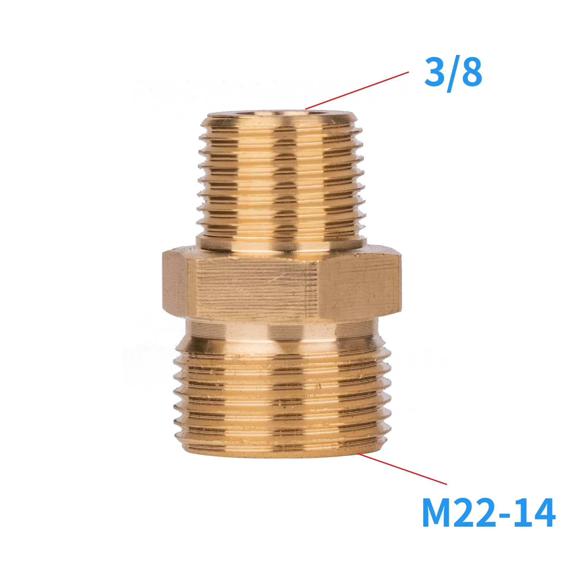 High Pressure Cleaning Machine Connection Head High Pressure Water Gun Brass Connector 3/8NPT To M22-14 Water Pipe Connector