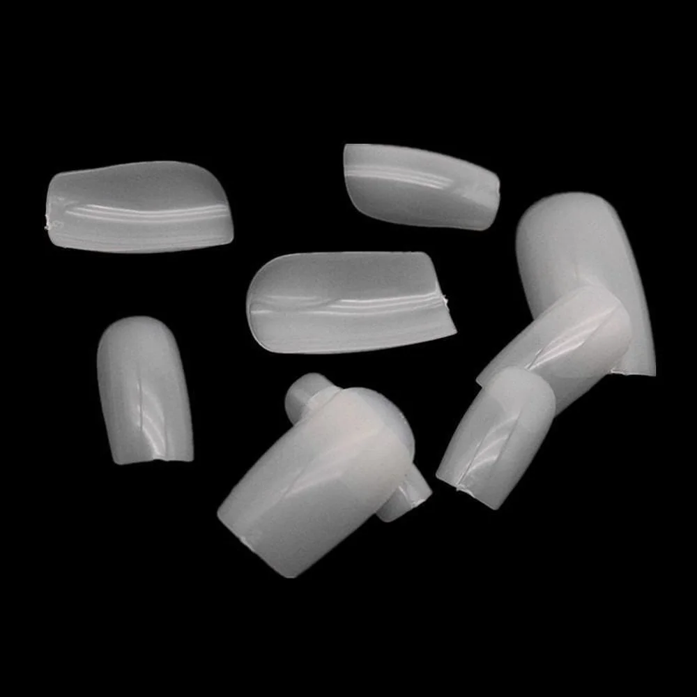 600 sztuk/paczka kwadratowy sztuczny palec u nogi akrylowy żel UV pod paznokieć sztuczne paznokcie sztuczne pełne tipsy DIY Pedicure francuskie końcówki