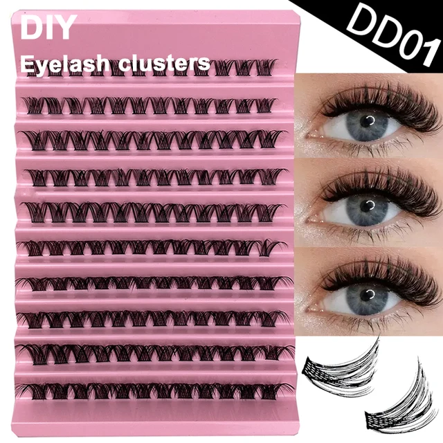 1/pudełko 120 wiązka rzęsy z norek 8-16mm rosja naturalna mieszana taca DIY indywidualne przedłużanie rzęs objętość klastry rzęs rzęsy