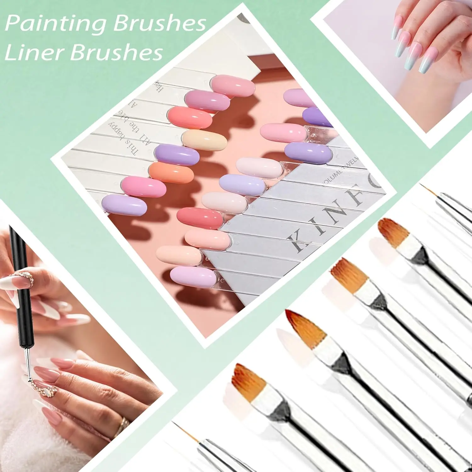 Kit de pinceaux pour Nail Art à double extrémité, 6 pièces, pour vernis Gel professionnel, stylos à points et détails |   Manucure DIY Salon & Home