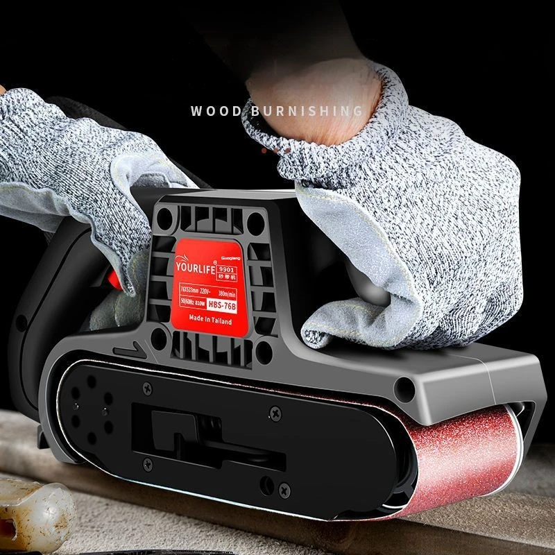 HBS76B electric Woodworking Belt Dust Bag Sanding Belt Polishing Machine Hand 220V Lifting Flat Bottom Sanding Machine