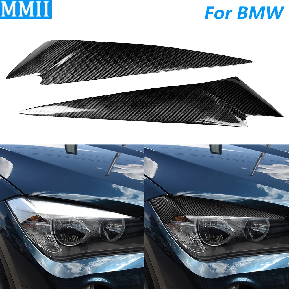 

For BMW X1 E84 2009-2015 Real Dry Carbon Fiber Front Headlight Eyelid Eyebrow Cover Panel Decorative Car Accessories Decoration