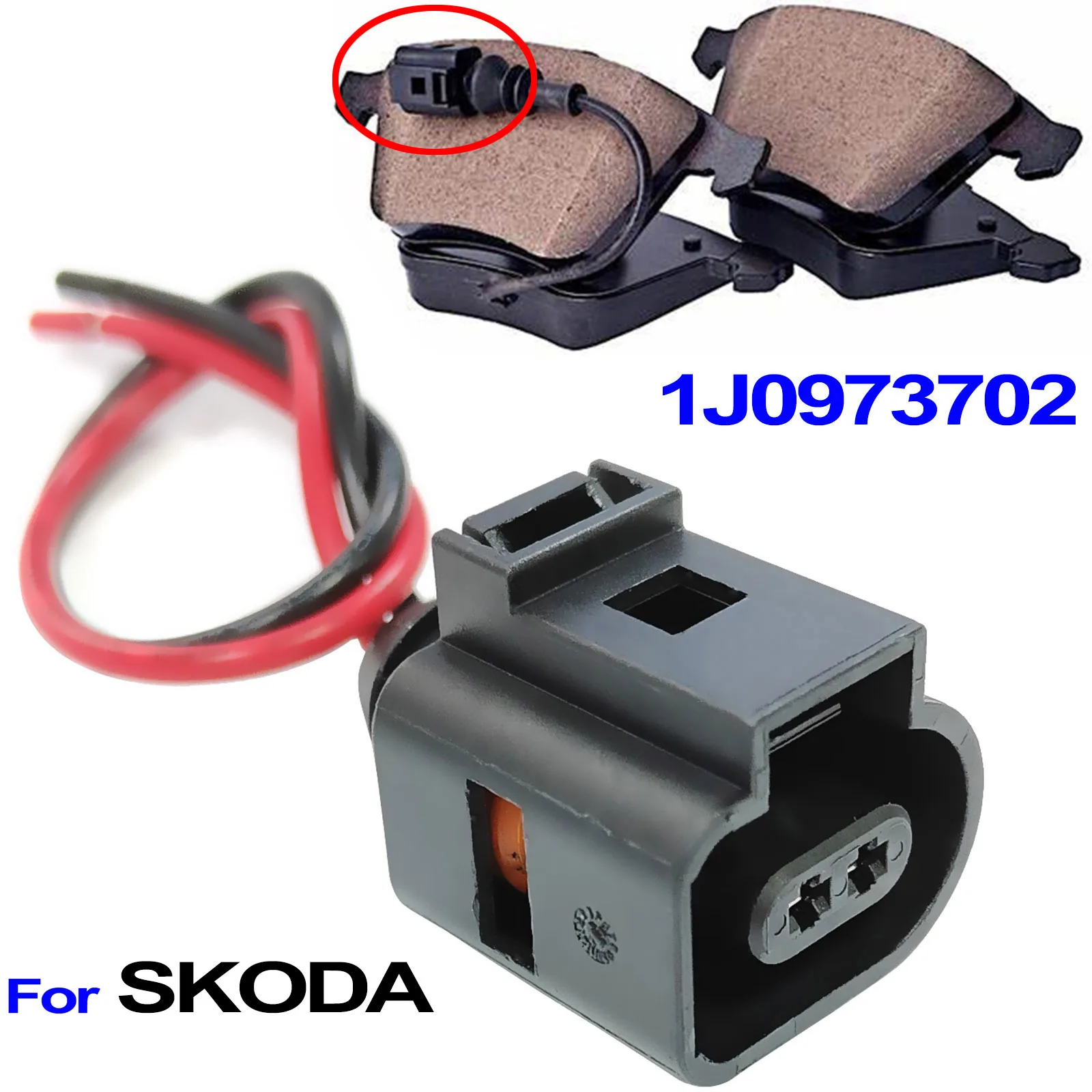 For Skoda Octavia Fabia Superb Rapid Enyaq Karoq Kamiq Kodiaq Roomster Scala Brake Pad Wear Connector Plug Prewired 1J0973702