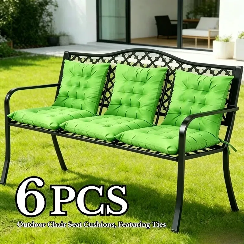 

6pcs Square Outdoor Chair Seat Cushions with Ties Comfortable Tatami-Colourful Outdoor Decoration for Garden Chair Bench Solely