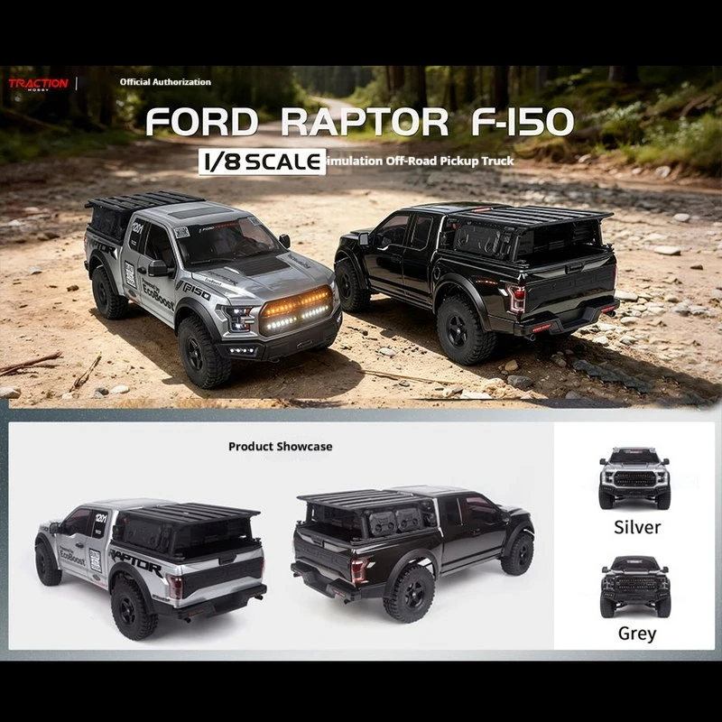 KM 1/8 Raptor F150 RC Car Remote Control Simulation Electric Brushless Four Wheel Drive Pickup Off road Climbing Vehicle Model