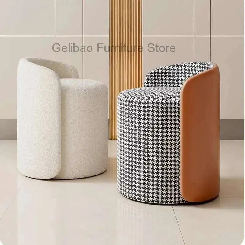 

Bar Nordic Vanity Chair Round Office Rotate Ottoman Makeup Stool Puffs Children Taburete Para Sala De Estar Furniture