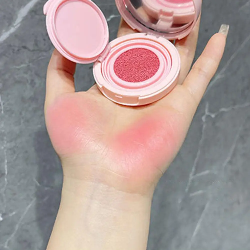 Vochtinbrengende Luchtkussen Poeder Blusher Modder Met Bladerdeeg Natuurlijk Gezicht Wang Blush Blush Make-Up Whitening Crème Verhelderende Mist F2h8