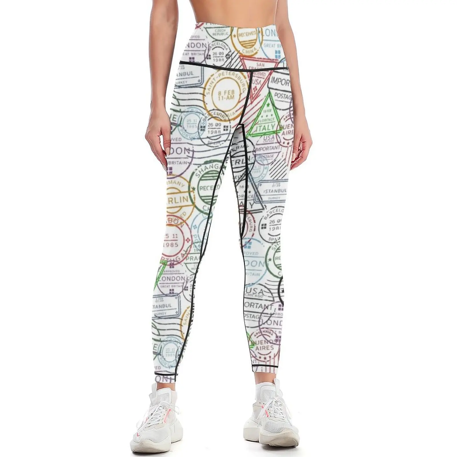 

Ive been everywhere man passport stamp collection Leggings Fitness clothing active wear Female legging pants Womens Leggings