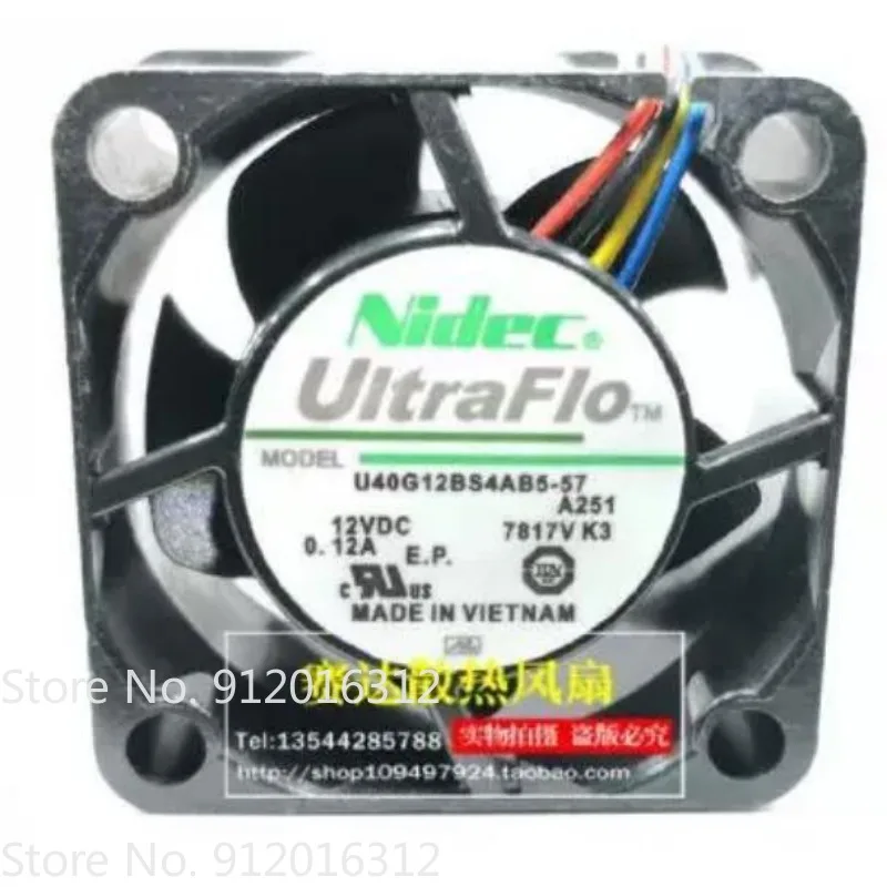 New Fan for NIDEC U40G12BS4AB5-57 4020 12V 0.12A 4 Wire PWM Cooling Fan 4cm 40 * 40 * 20mm