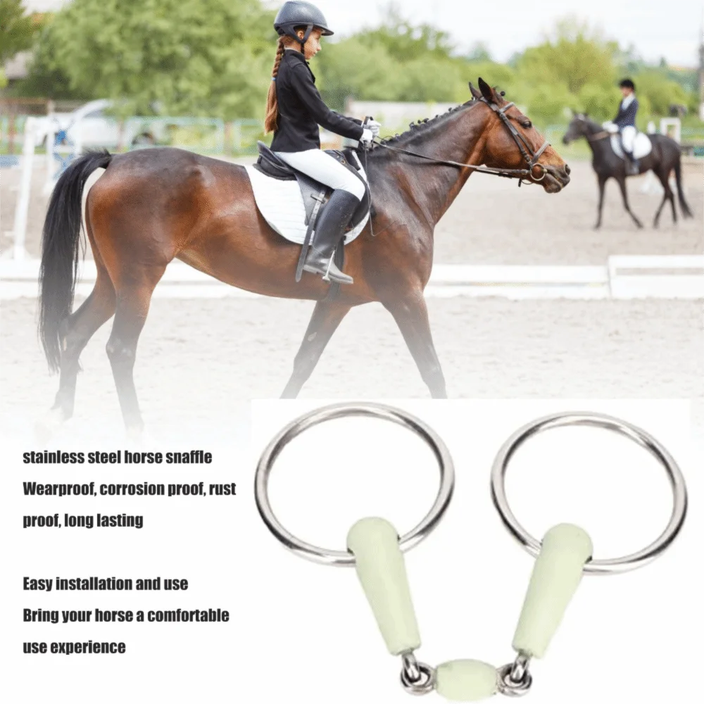 Chain Structure Chain Snaffle Bit Stainless Steel Polished Surface Horse Snaffle Bit Durable Stainless Steel Snaffle Riding Use