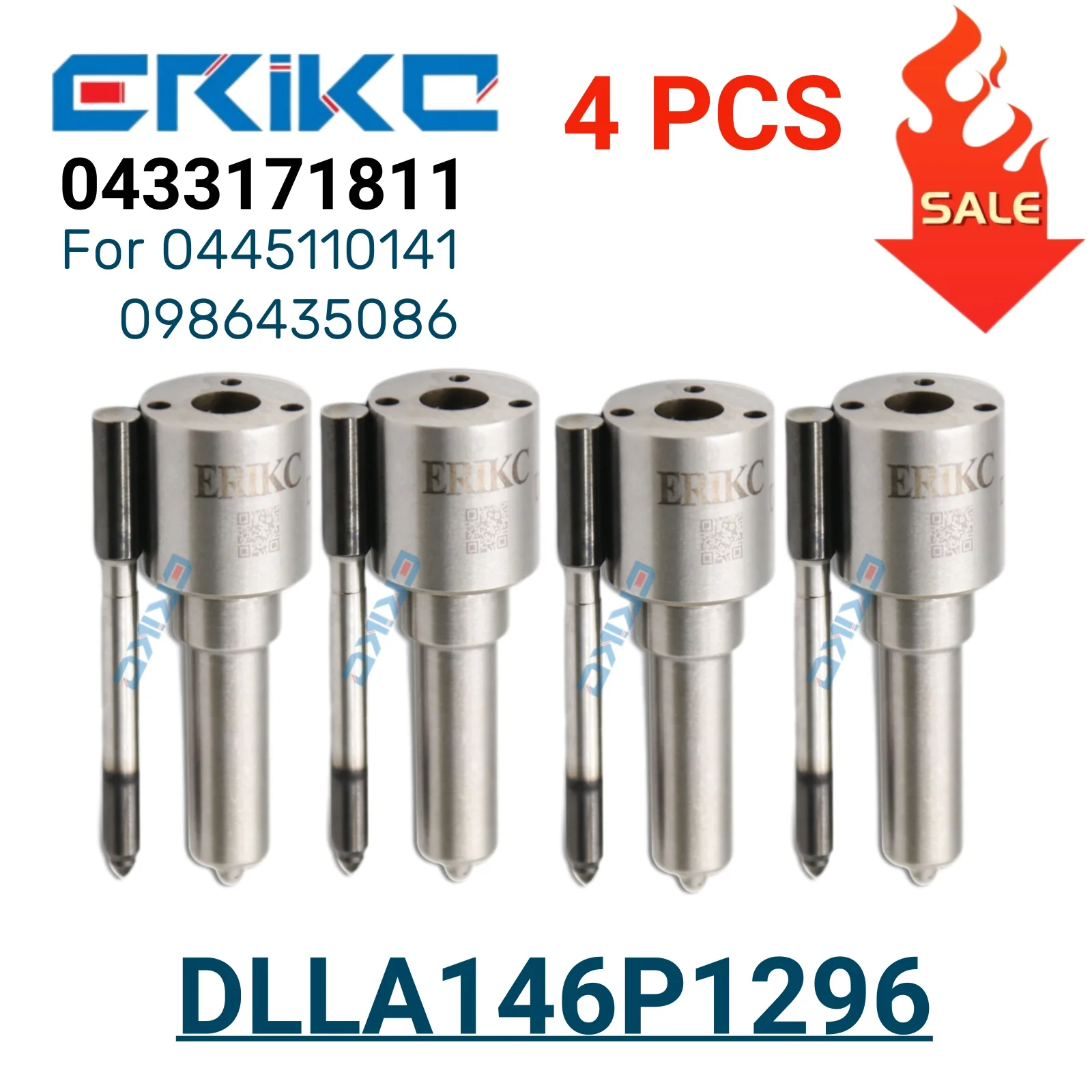 

4PCS DLLA146P1296 Automatic Nozzle 0433171811 DLLA 146 P 1296 Nozzle Diesel Injection DLLA 146P1296 for 0445110141 0986435086