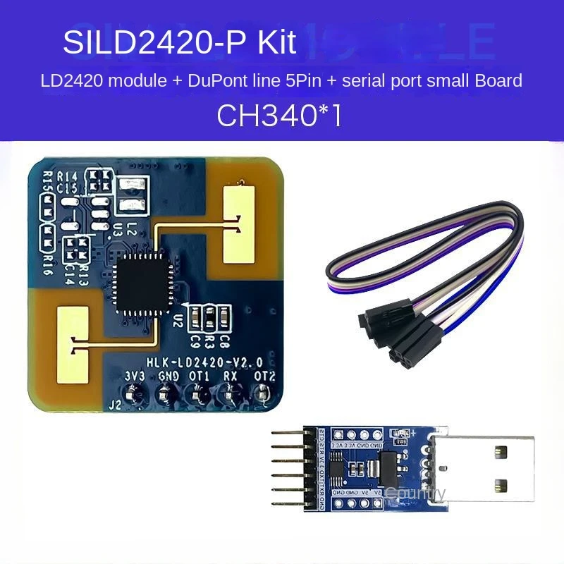 LD2420อัจฉริยะตรวจจับการเคลื่อนไหวไมโครโมดูลตรวจจับการเคลื่อนไหวของมนุษย์คลื่น24กรัมมิลลิเมตร