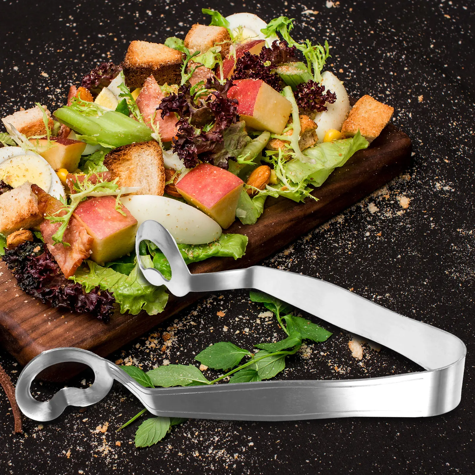 2Pcs Stainless Steel Escargot Shellfish Tongs Comfortable Handle Ergonomic Design Restaurant Serving Clip Food Picking Tools