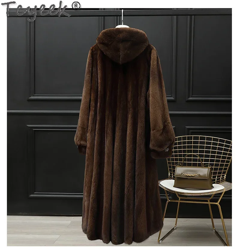 Tcyeek-chaquetas de piel de visรณn Real para mujer, abrigo de piel de visรณn entero, chaqueta de piel Natural de gama alta, abrigo de invierno