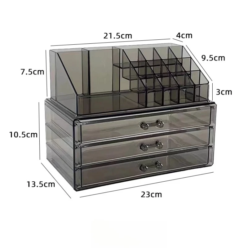 Transparent Makeup Storage Box Set Large Capacity Cosmetics Organizer Layers Table Makeup Drawer Dust Proof Powder Storage Boxes