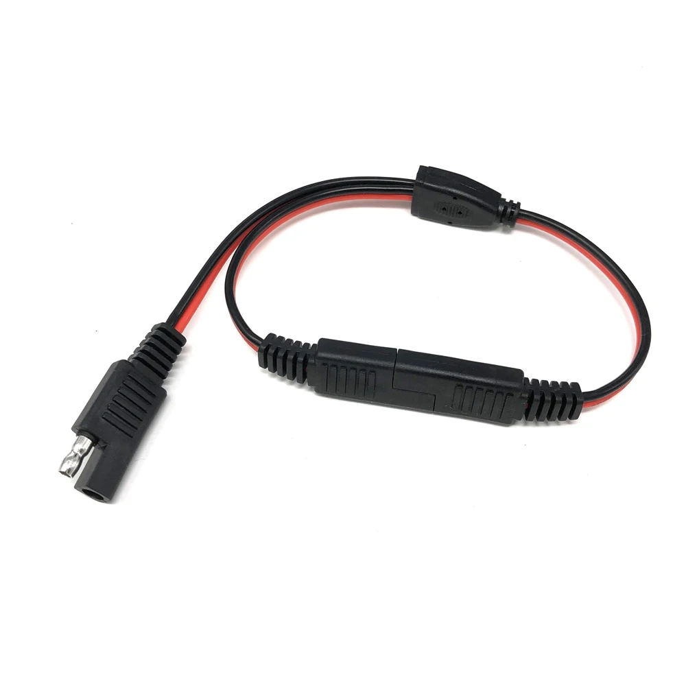 DIY 1 to 2 SAE Power Extension Cable Adapter Connector 2 Pin Quick Connect Disconnect Plug SAE Power Extension Cable 18AWG 300mm