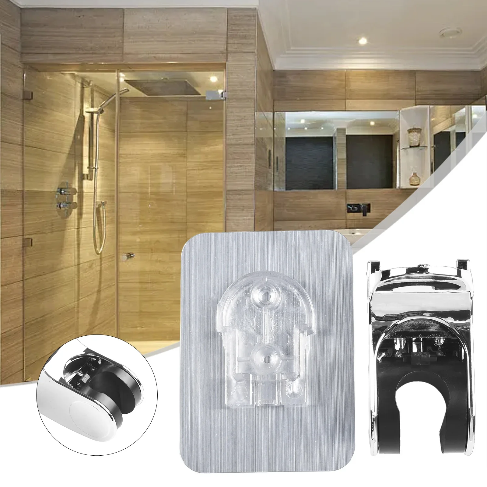 Mess Free Installation Adjustable Direction Shower Base Waterproof Shower Head Handset Holders Bracket For Bathroom