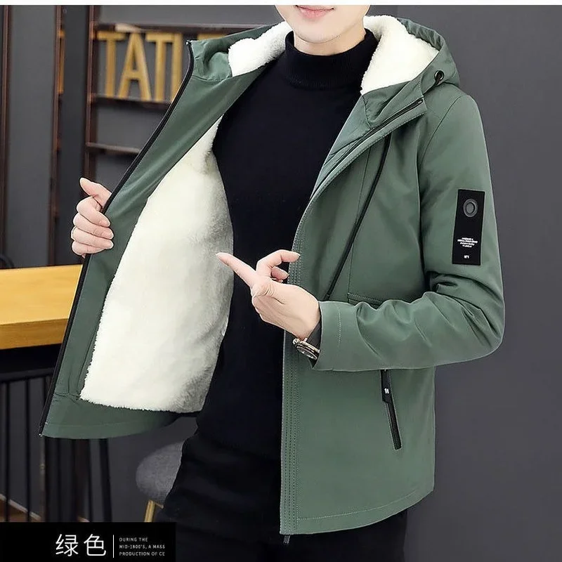 New Trench Coat Men's 2022 Solid Color Hooded Jacket Young and Middle-Aged Korean Version of Slim Jacket Casual Long Top Parkas