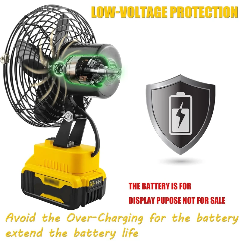 

Multifunctional Camping Fan For Milwaukee/Dewalt/Makita 18-20V Battery Portable Cordless Handy tool for outside household inside