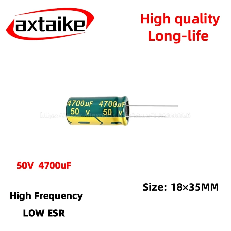 

2PCS 50V4700uF Aluminum Capacitor, High Frequency Low ESR 105°C Radial for Power Supply Long-life 18×35MM